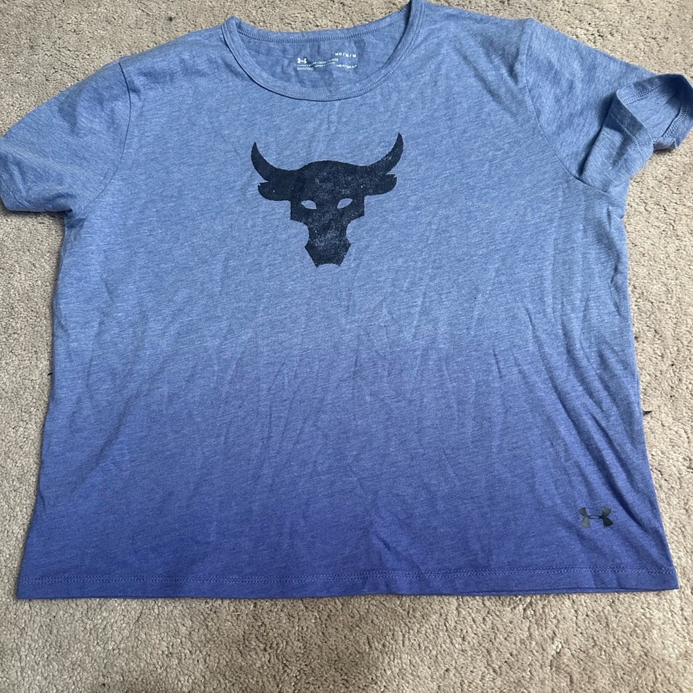 Under Armour Heather Blue Bull Graphic Tee